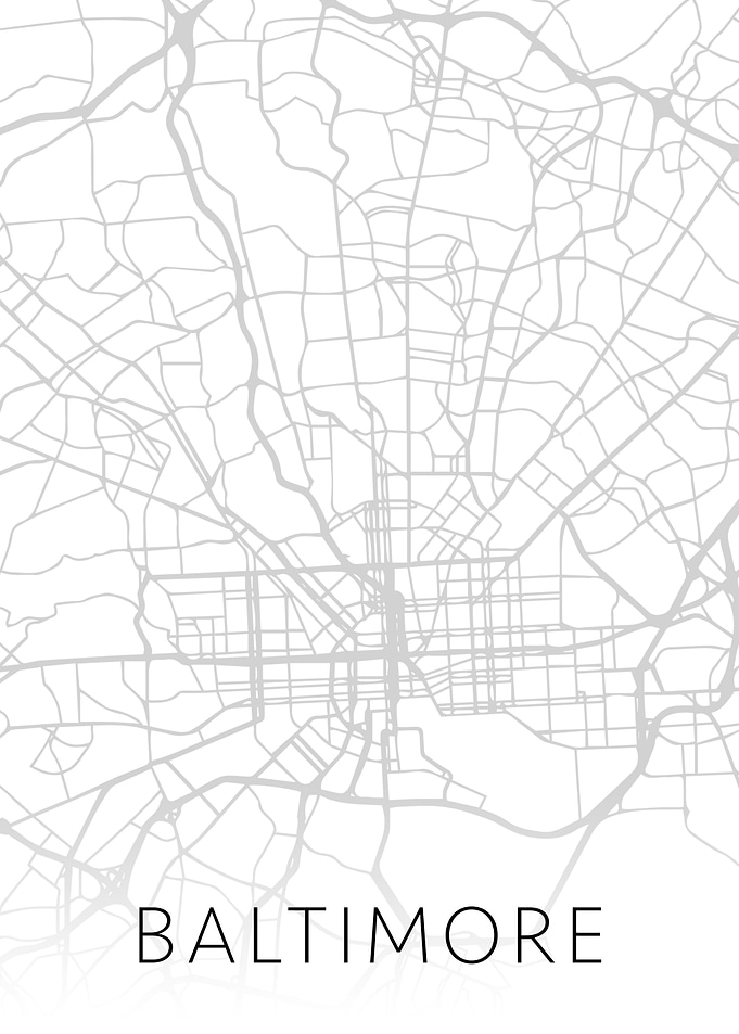 Baltimore Maryland BW Map