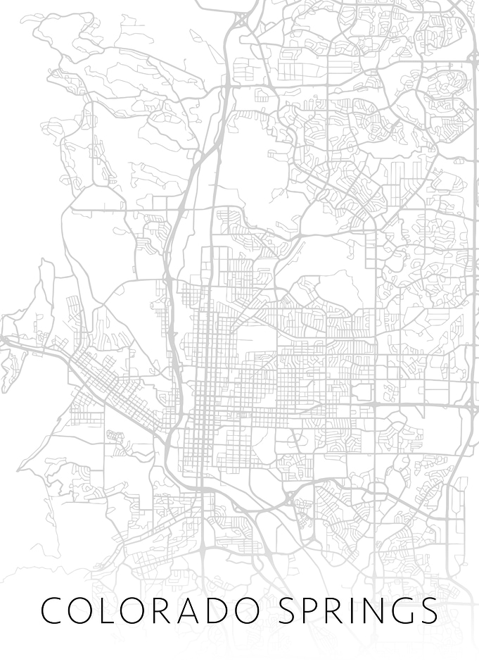 Colorado Springs BW Map