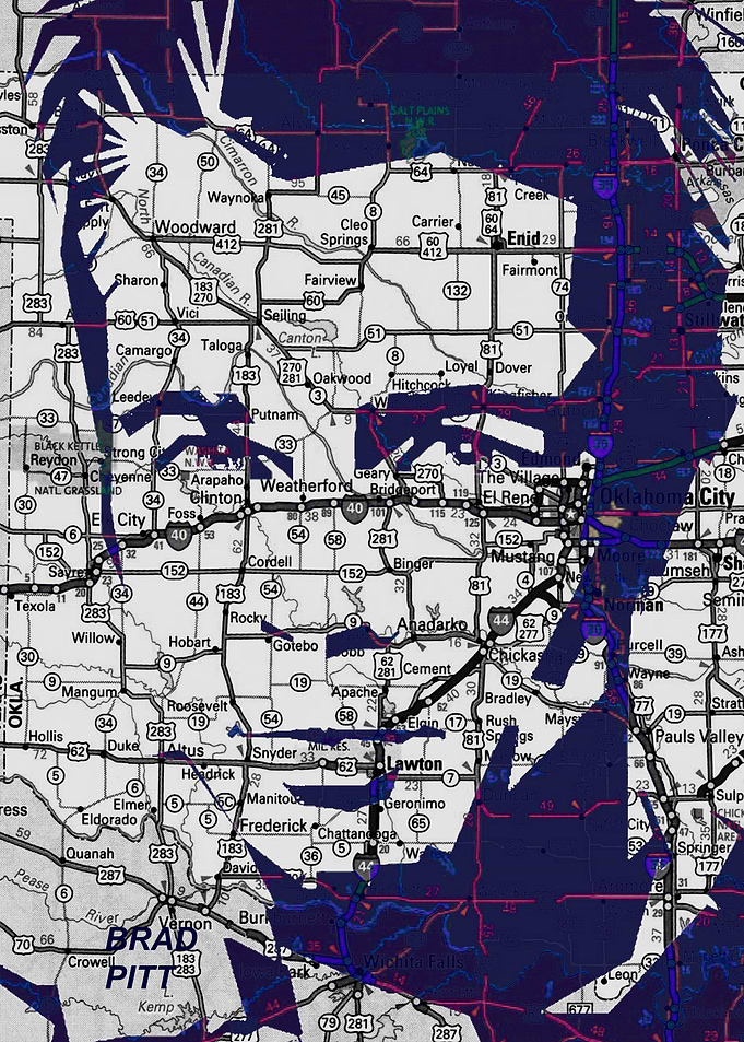 Brad Pitt Oklahoma Map