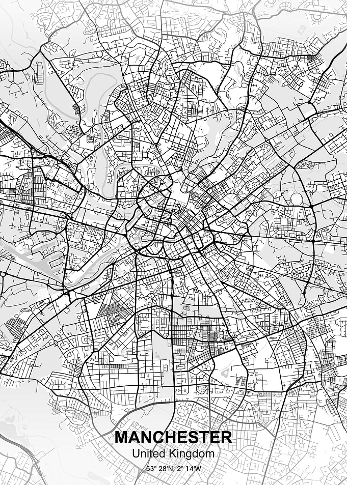 manchester city map white