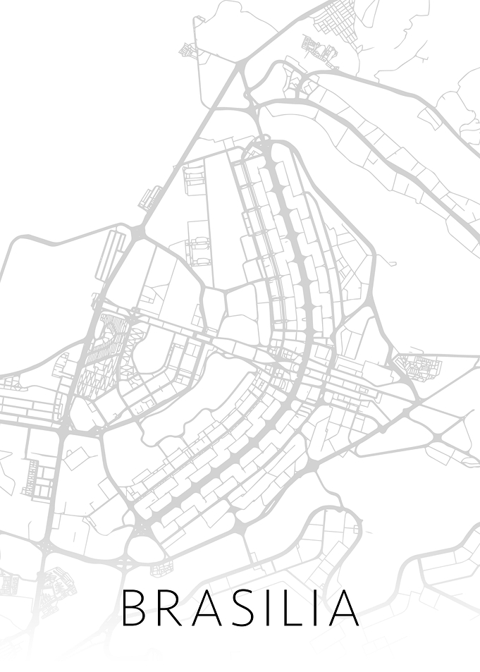 Brasilia Brazil BW Map