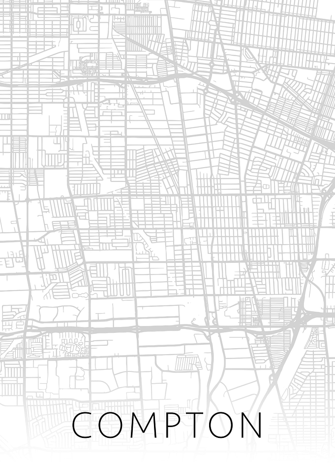 Compton California BW Map