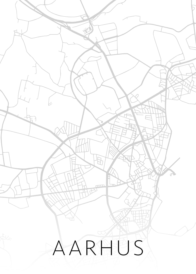 Aarhus Denmark BW Map