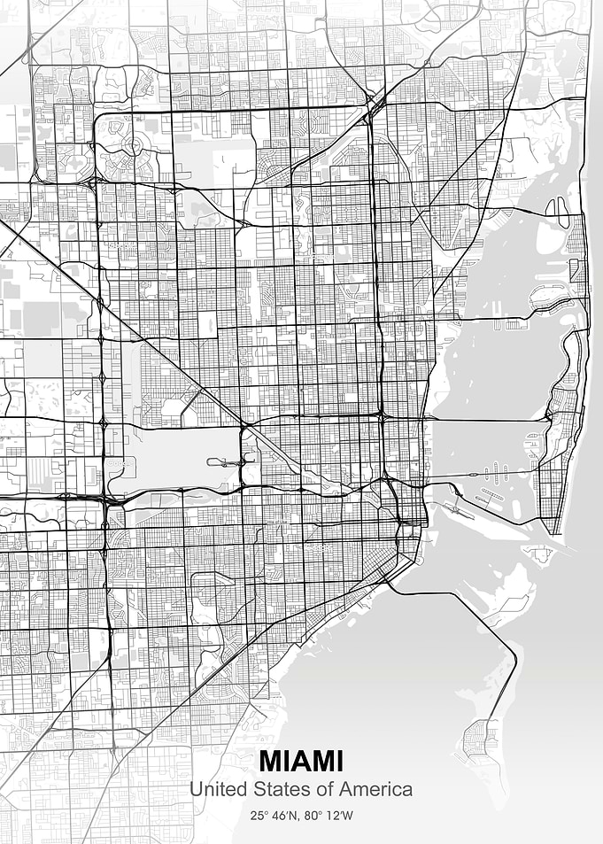 miami city map white