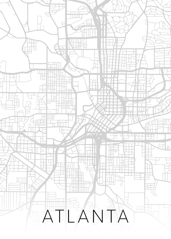 Atlanta Georgia BW Map