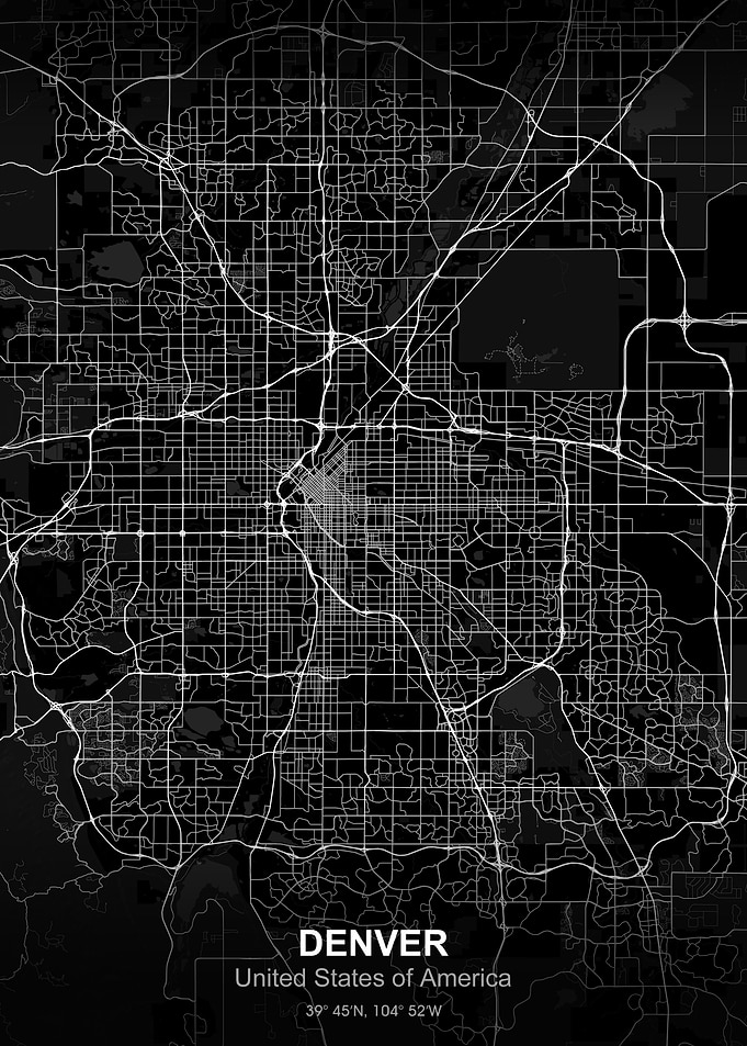 denver city map black
