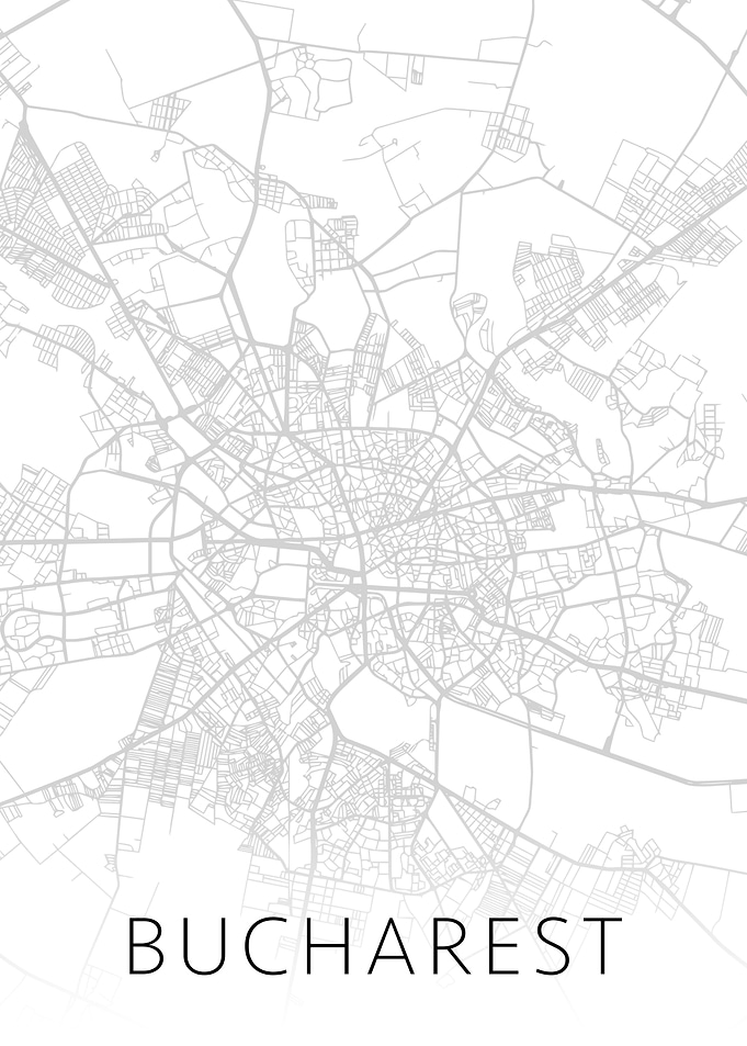 Bucharest BW Map