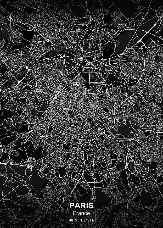 paris city map black