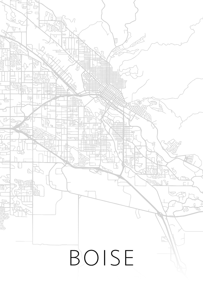 Boise Idaho BW Map