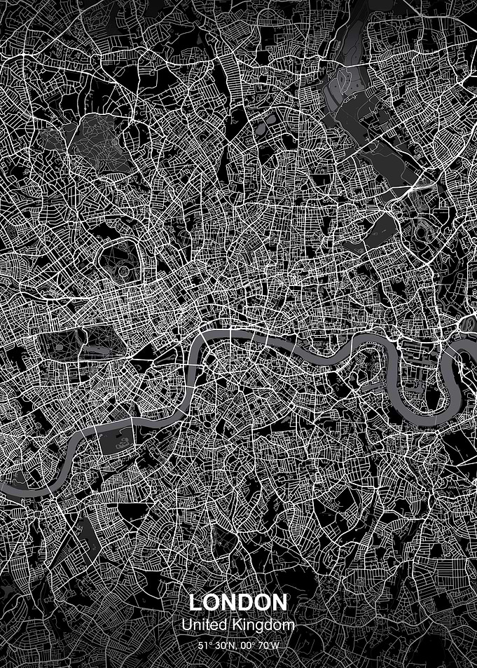 london city map black