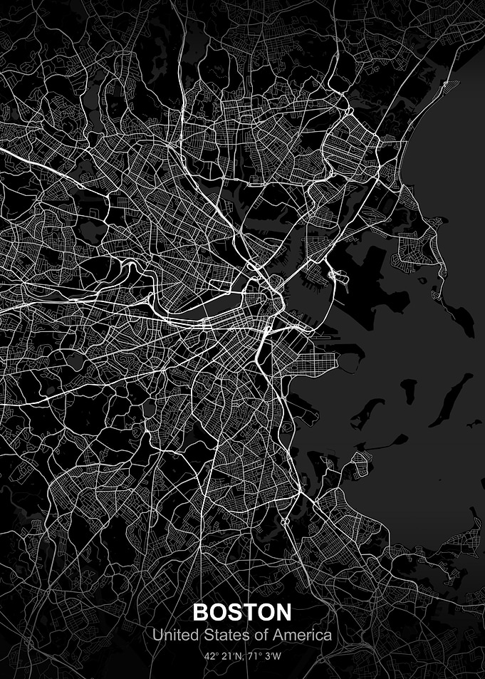 boston city map black