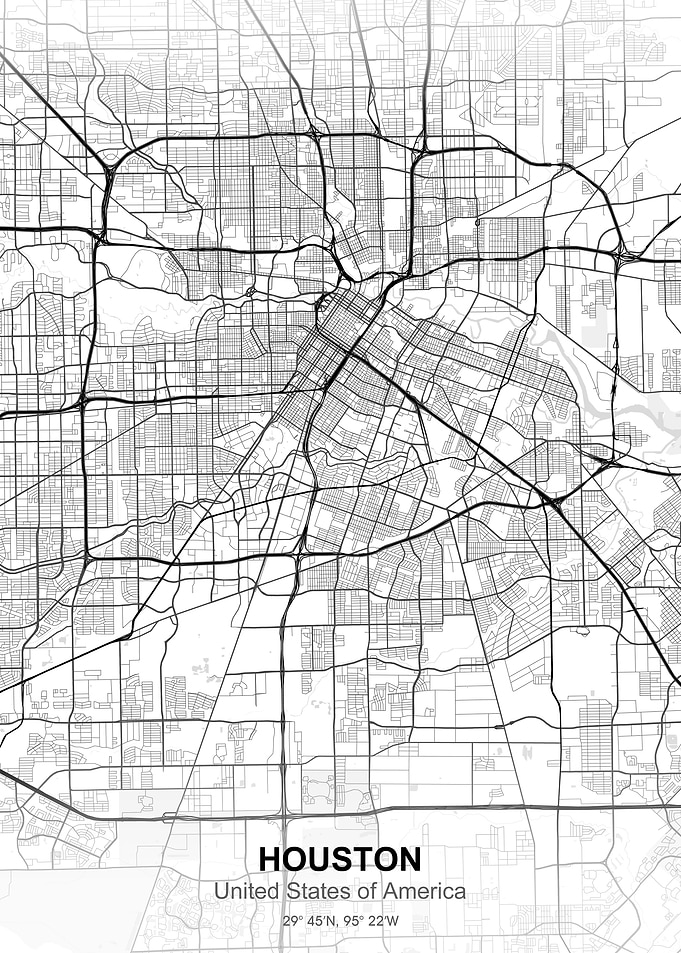 houston city map white
