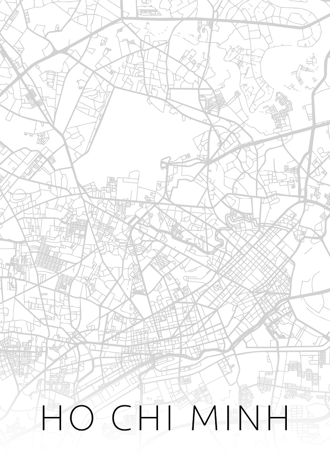 Ho Chi Minh City BW Map