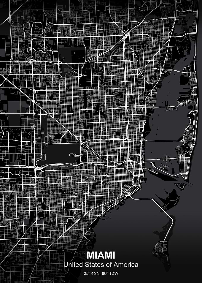miami city map black
