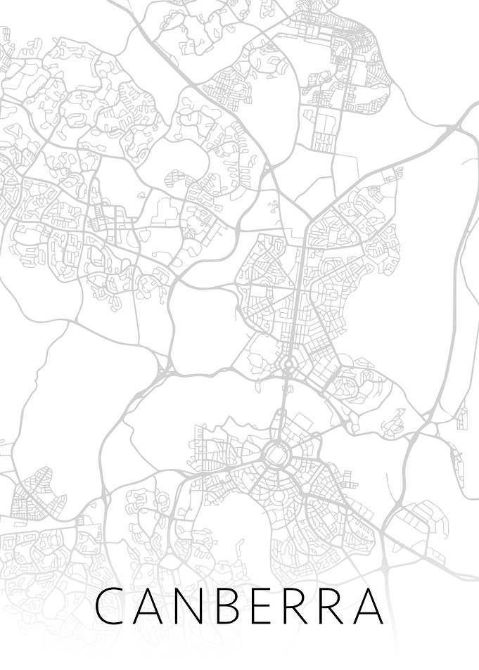 Canberra Australia BW Map