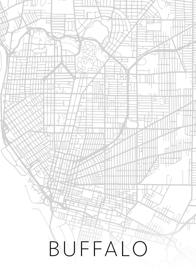 Buffalo New York BW Map