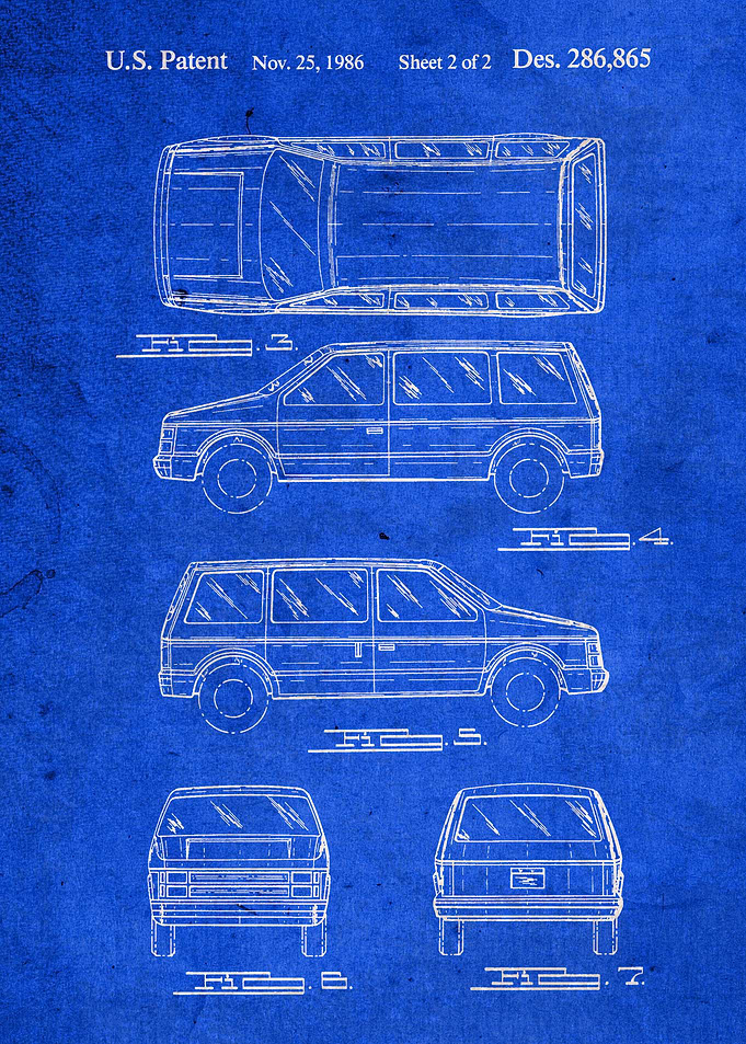Minivan Vintage Patent Art