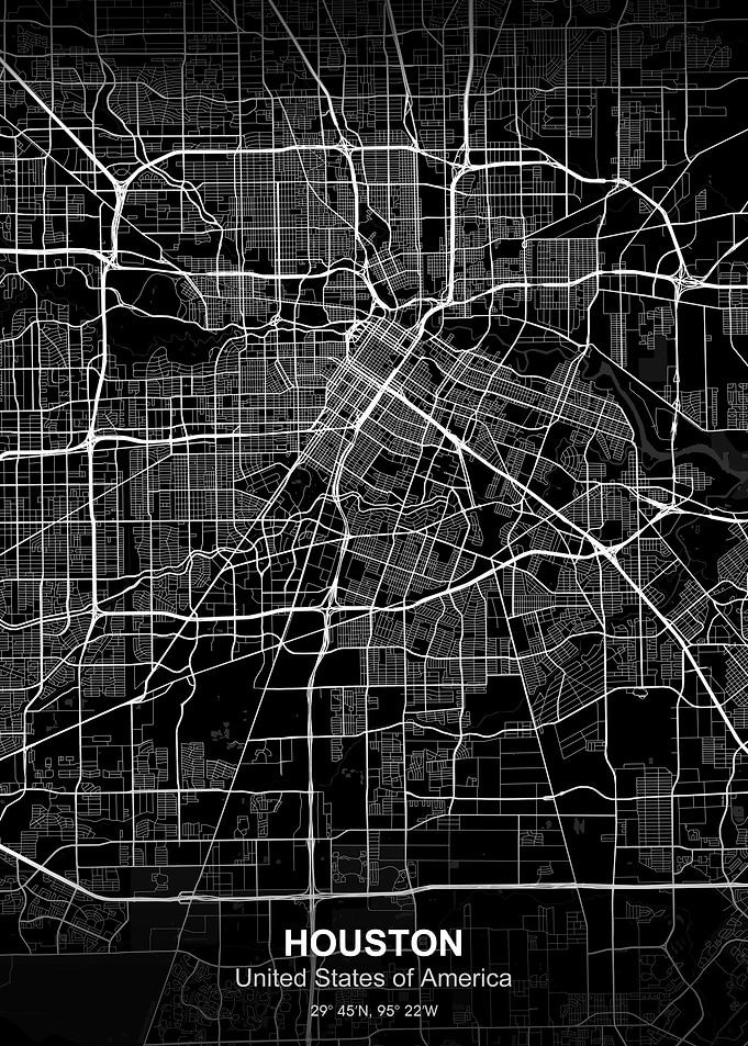houston city map black