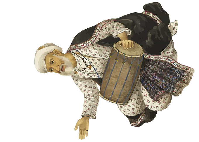vintage ancient musicians