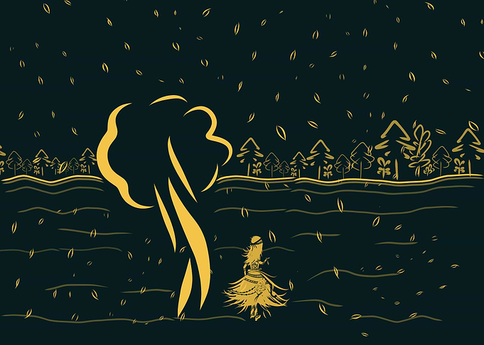 Peaceful Golden Garden