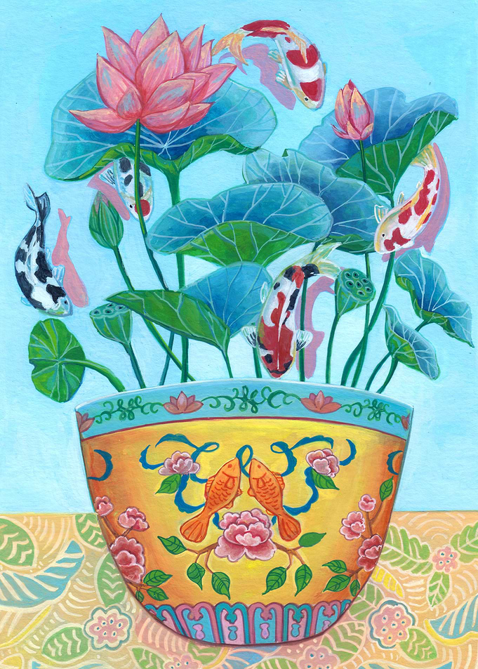 Peranakan lotus flower