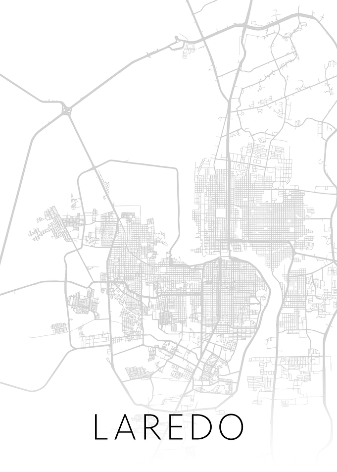 Laredo Texas City Map BW