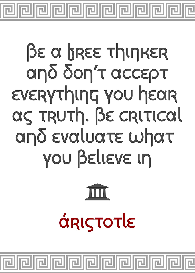Aristotle Be Free Thinker