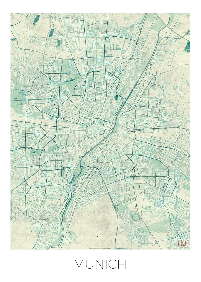 Munich Map Blue