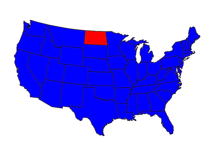State of North Dakota Map