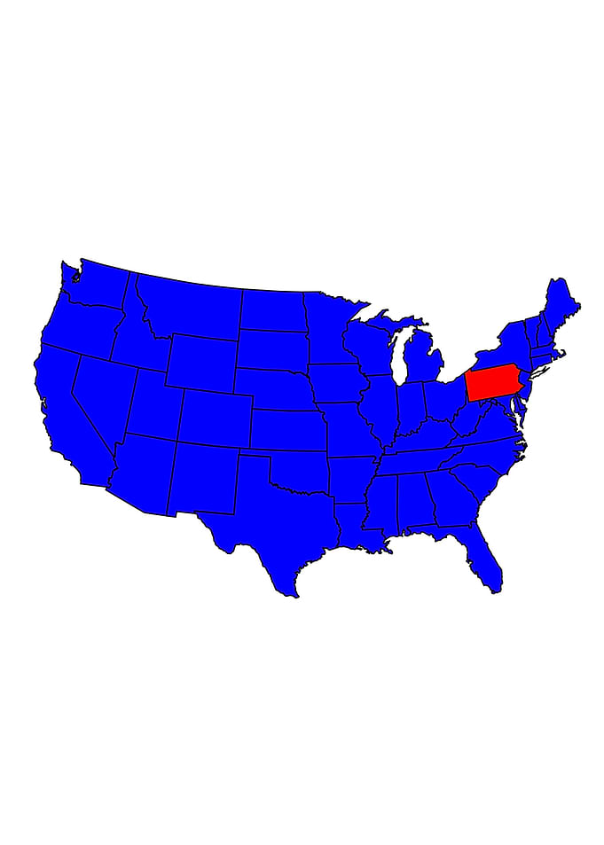 State of Pennsylvania Map