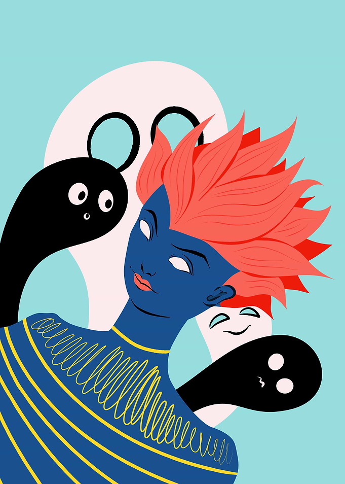 Alien Girl With Ghost Imag