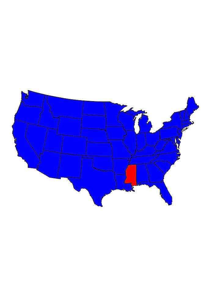 State of Mississippi Map
