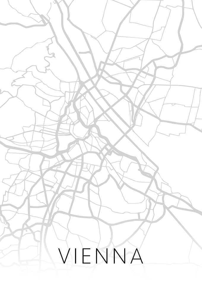 Vienna Austria City Map BW