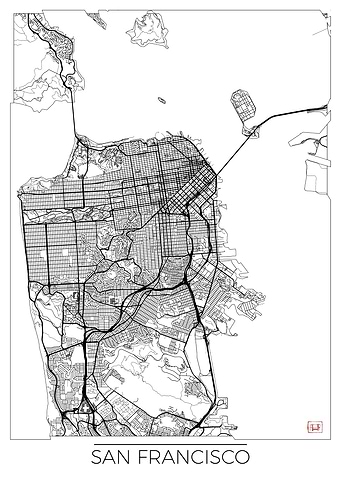 San Francisco Map White
