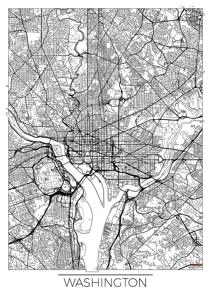 Washington Map White