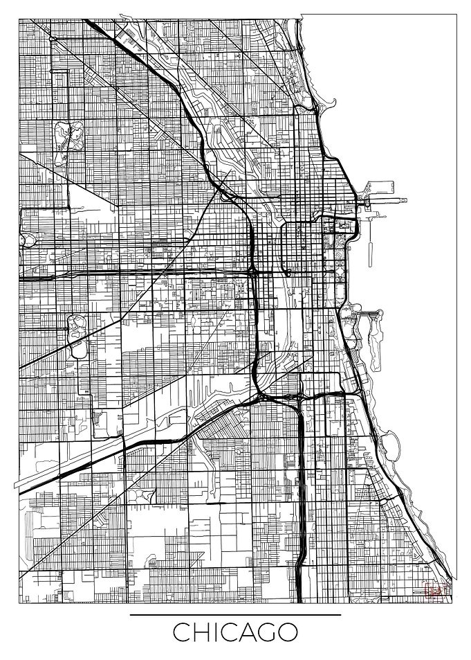 Chicago Map White