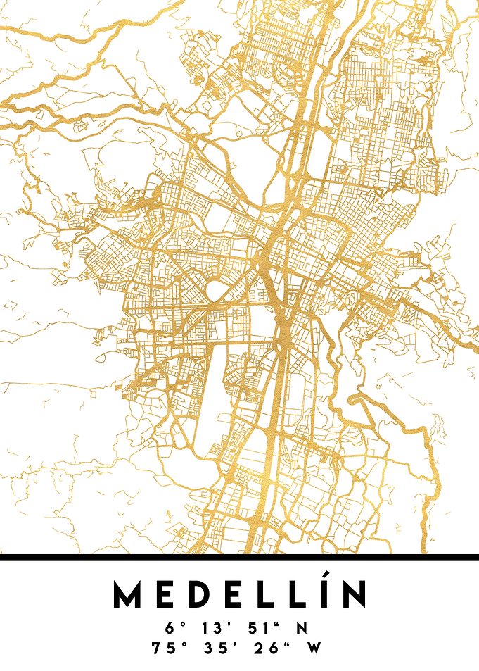 Medellin Map Colombia