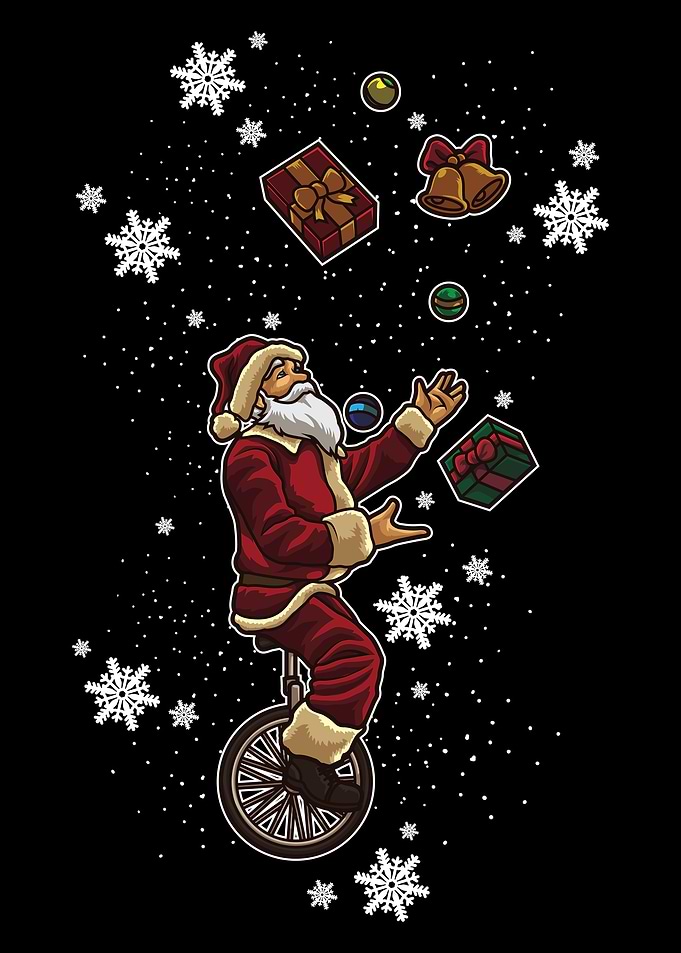 Santa Juggling Gifts