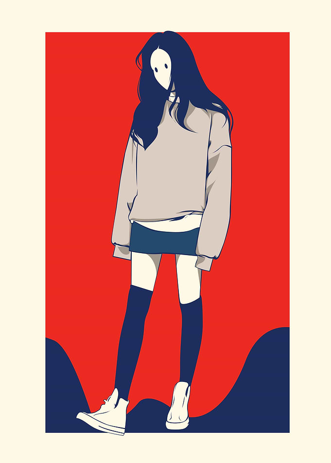 flat design girl