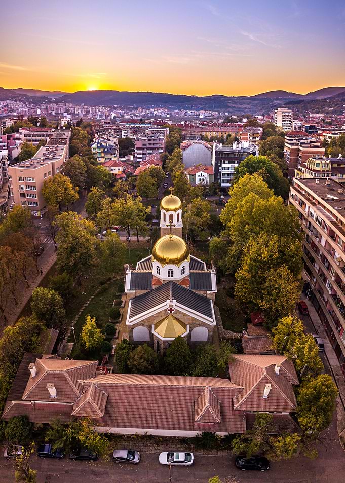 Sunset over Church