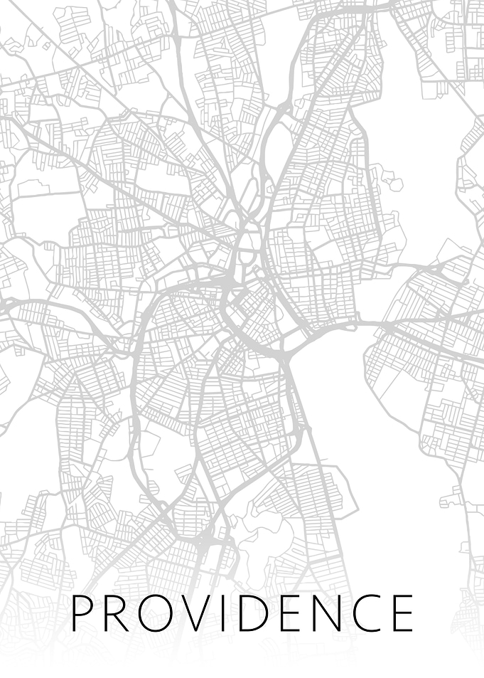Providence RI City Map BW