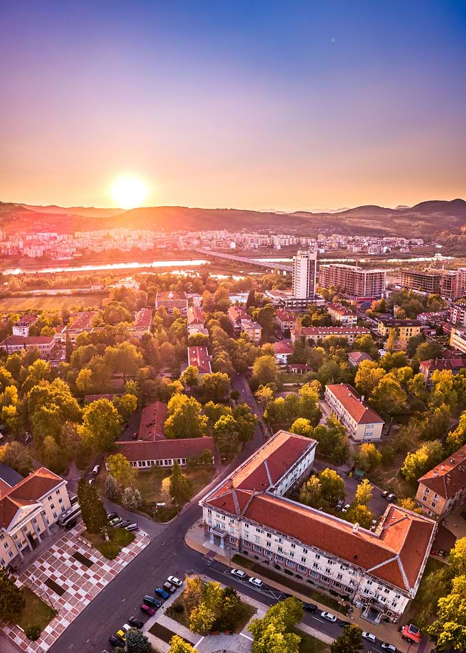 Sunset over Kradjali city