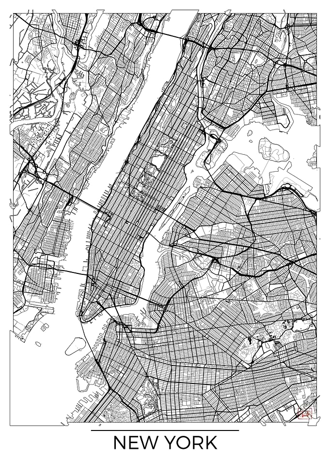 New York Map Manhattan