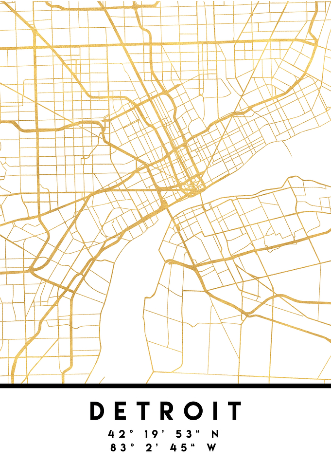 Detroit Map Michigan