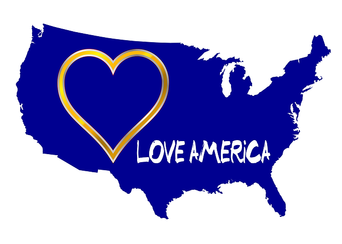 Love America USA Map