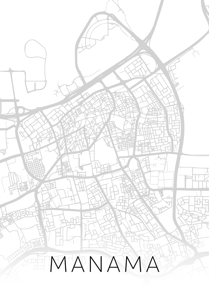 Manama City Map BW Streets