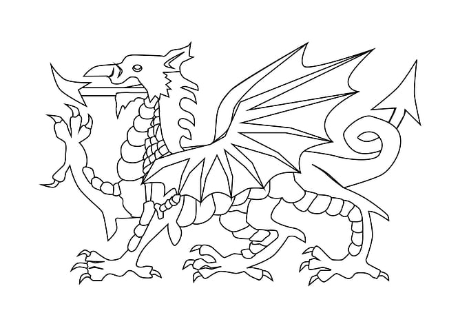 Welsh Dragon Outline