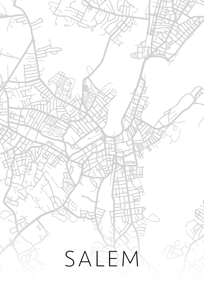 Salem Oregon City Map BW