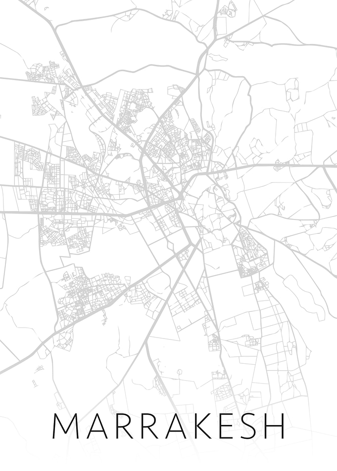 Marrakesh City Map BW