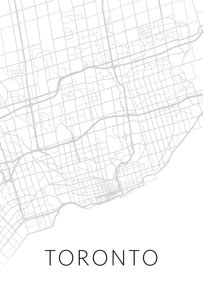 Toronto City Street Map BW